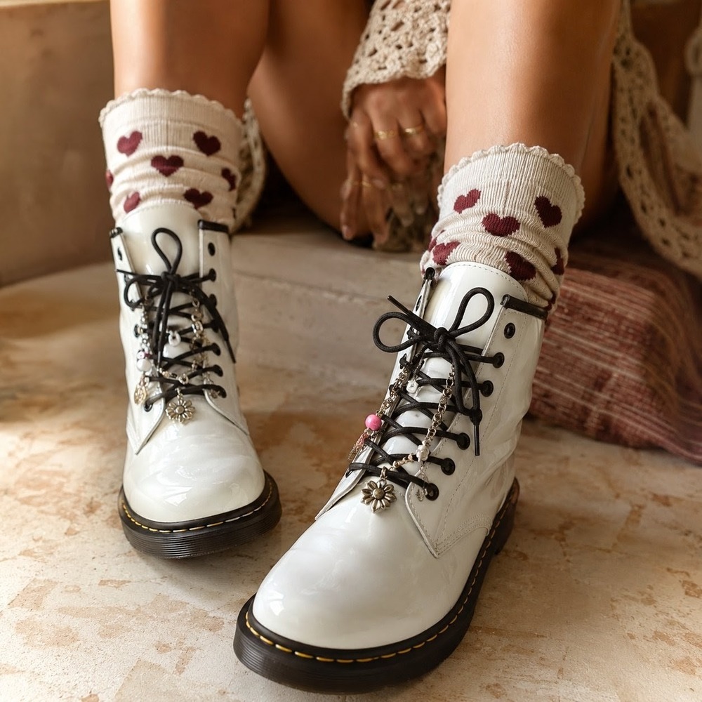 Dr. Martens 1460 White Patent Leather Combat Boots Women's Sz 6
